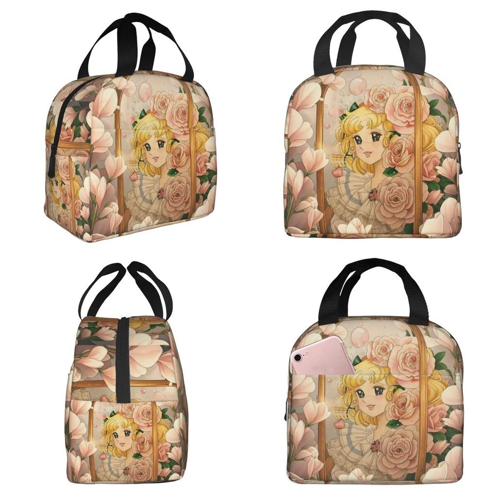 Candy Candy Anime Manga Insulated Lunch Bag for Kids School Cooler Thermal Food Box Tote Leakproof Lunch Boxes Container