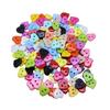 100PCs Heart Mixed Colors Resin Buttons Fit Sewing or Scrapbooking 10mm