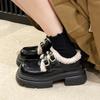 Fashion Autumn and Winter British Style Small Leather Shoes for Female  New Student's Japanese Vintage Plush Warm Cotton Shoes for Women