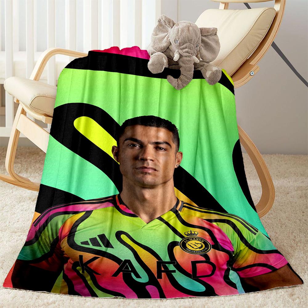 Ronaldo's Juventus Player Action Blanket Comfortable Suitable for Picnics Livingroom Office for All Seasons Playful Design Gift for Travel Home Birthd