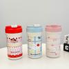 Cartoon Cute Coffee Thermos Cup 316 Stainless Steel Accompanying Double Drinking Straw Cup Outdoor Portable Large-capacity Water Cup