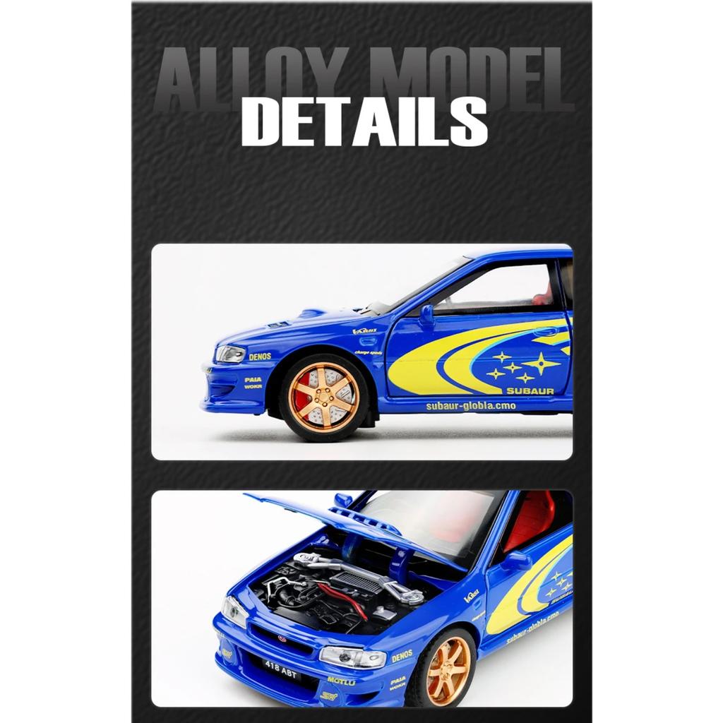 1/32 Subaru Impreza WRX STI Supercar Diecast Model Alloy Metal Car Classic Love Collection Hobby Birthday Gifts with Friend