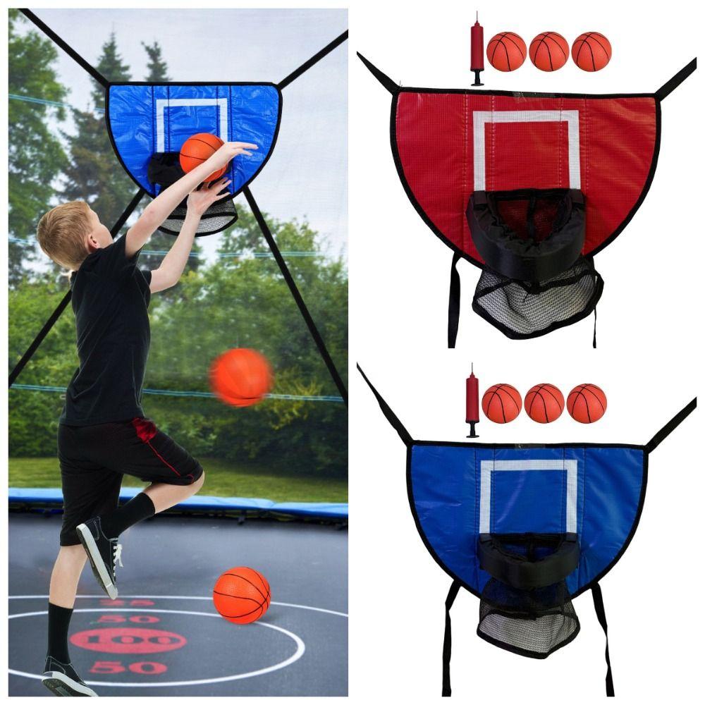 Multipurpose Trampoline Basketball Hoop Kit Foldable Portable Basketball Hoop Toys Sport Games