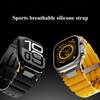 Подходит для Apple Watch10 Apple Ultra Sports Силиконовый двубортный ремешок из нержавеющей стали 46 мм