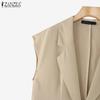 ZANZEA Женский летний свободный повседневный кардиган-жилет без рукавов