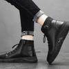 Модные мужские высокие кожаные ботинки весна осень водонепроницаемые теплые ботильоны британские повседневные ботинки челси мотоциклетные ботинки Botas