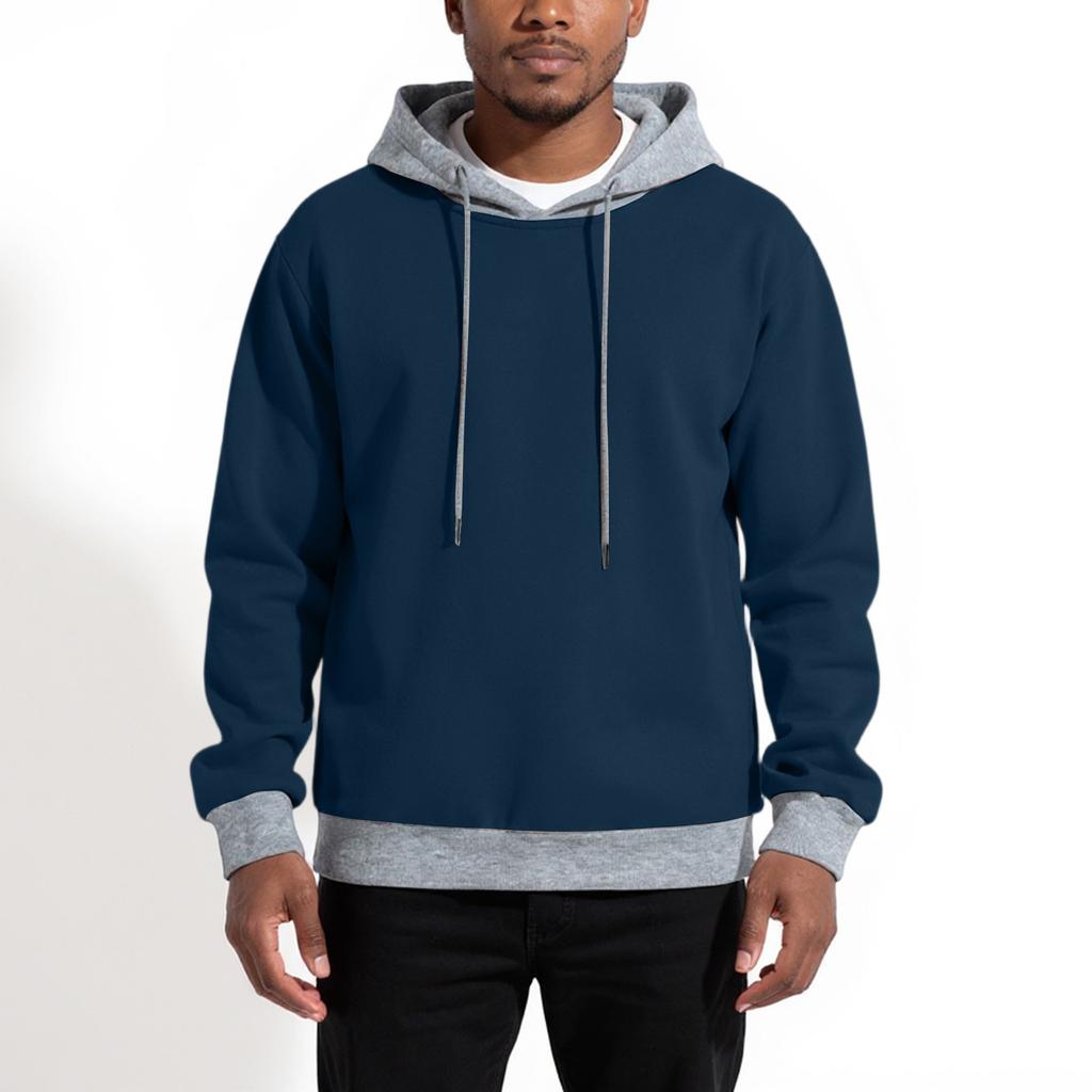 Мужская толстовка с капюшоном, толстовка контрастного цвета, спортивная повседневная куртка