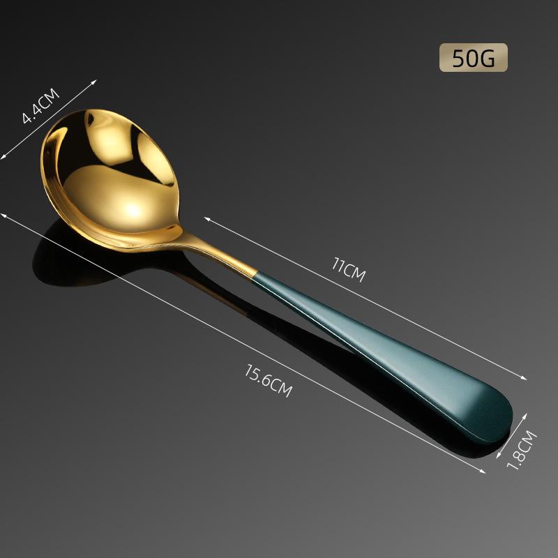 1 Pcs 304 Stainless Steel Spoon Household Dining Round Head Spoon Creative Long Handle Spoon Cute Small Spoon