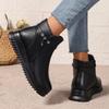 Мода 2024 Женские Осенне-Зимние Тренд Повседневные Ботильоны на Платформе Женские Уличные Удобные Модные Теплые Ботинки на Молнии Обувь для Женщин