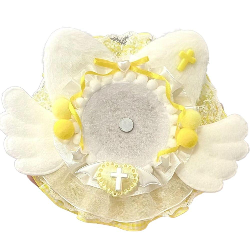 Handmade K-POP Badge Displaying Case Lace Wings Bow DIY Pain Bag Filler Badge Holder  Girls