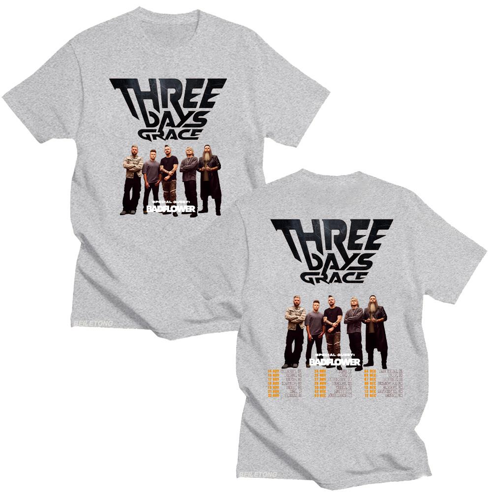 Three Days Grace Tour 2025 T-shirts Three Days Grace Gift for Fans Unisex Cotton Shirt Tees Summer Women Men Clothing Streetwear