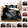 Черное постельное белье с принтом черепа, односпальная двуспальная кровать, полноразмерная наволочка и пододеяльник, 2 или 3 чехла с принтом черепа, удобное украшение для дома