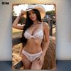 HD Алюминиевая жестяная табличка Ковбойша Кружевное нижнее белье Красота Ретро Металлический плакат Мужская берлога Бар Настенное искусство Декор x Дюйм
