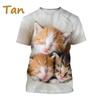 Новая футболка с 3D принтом кота, футболка с милым животным, домашним животным, кошкой, детская футболка с рисунком для мужчин и женщин, модные повседневные топы с круглым вырезом и короткими рукавами