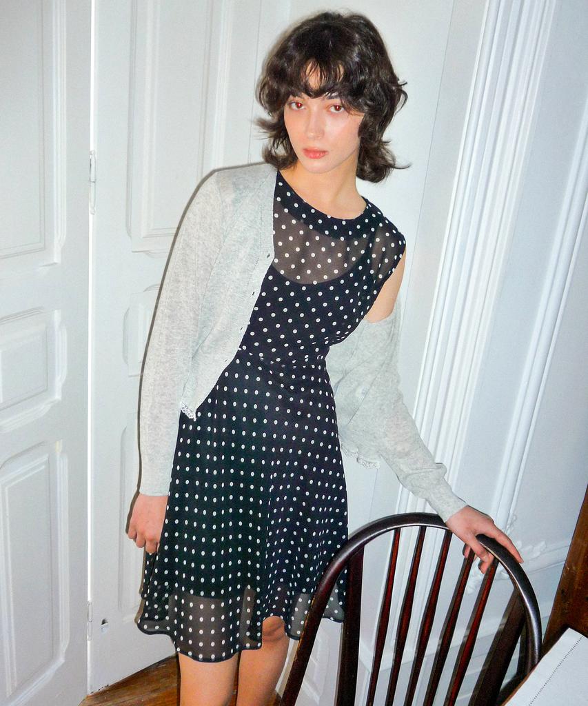 Hakesh Moss Dress_Black Dot