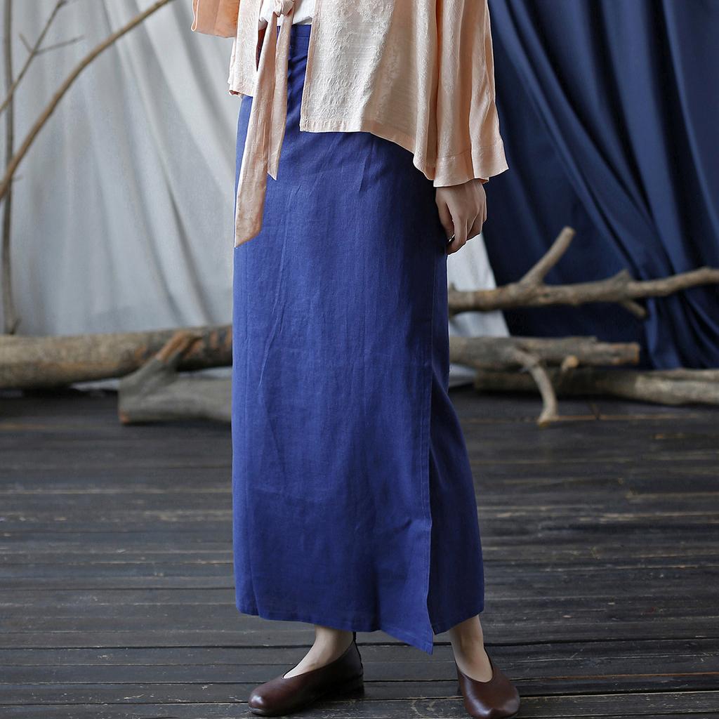 Johnature Женские винтажные льняные бандажные юбки, однотонные осенние высококачественные женские юбки трапециевидной формы