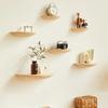 Wooden Semicircle Wall Shelf Background Wall Hanging Projector Display Stand Storage Organization Suspension Home Decoration