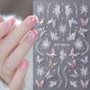 Nail Art Stickers, Fairy Shell Aurora Butterfly Romantic Thin Nail Stickers
