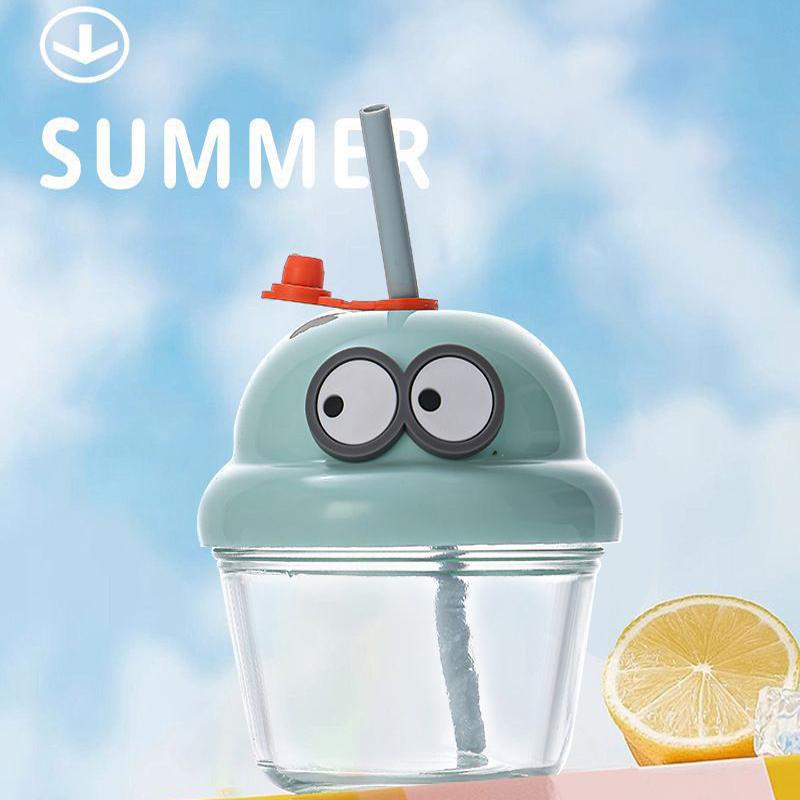 Стеклянная кружка, дорожная бутылка для напитков, модная, 210 мл, дорожная бутылка с трубочкой