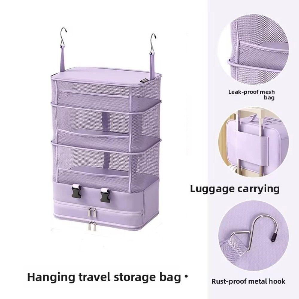 Multi Layered Hanging Clothes Storage Bag Foldable Clothing Organizer  Wardrobe Organization