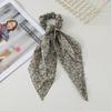 French Floral Silk Scarf Hair Tie - Elegant High-End Ponytail Holder
