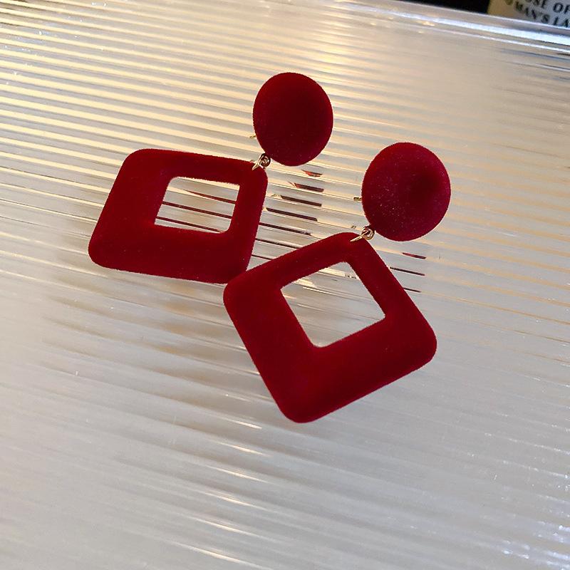 Vintage Red Flocking Earrings Collection Bow Knot Earstuds Vintage Style Earrings Jewelry Gift