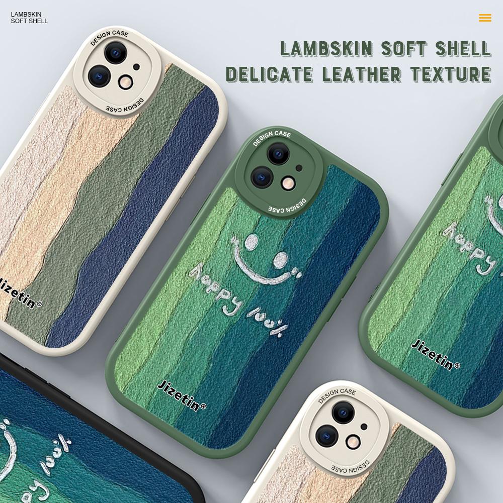 Slim Skin Feeling Cartoon Multicolor Splice Soft Silicone PU Leather Cover Phone Case for iPhone Samsung Huawei Honor Xiaomi Redmi OPPO Realme Vivo