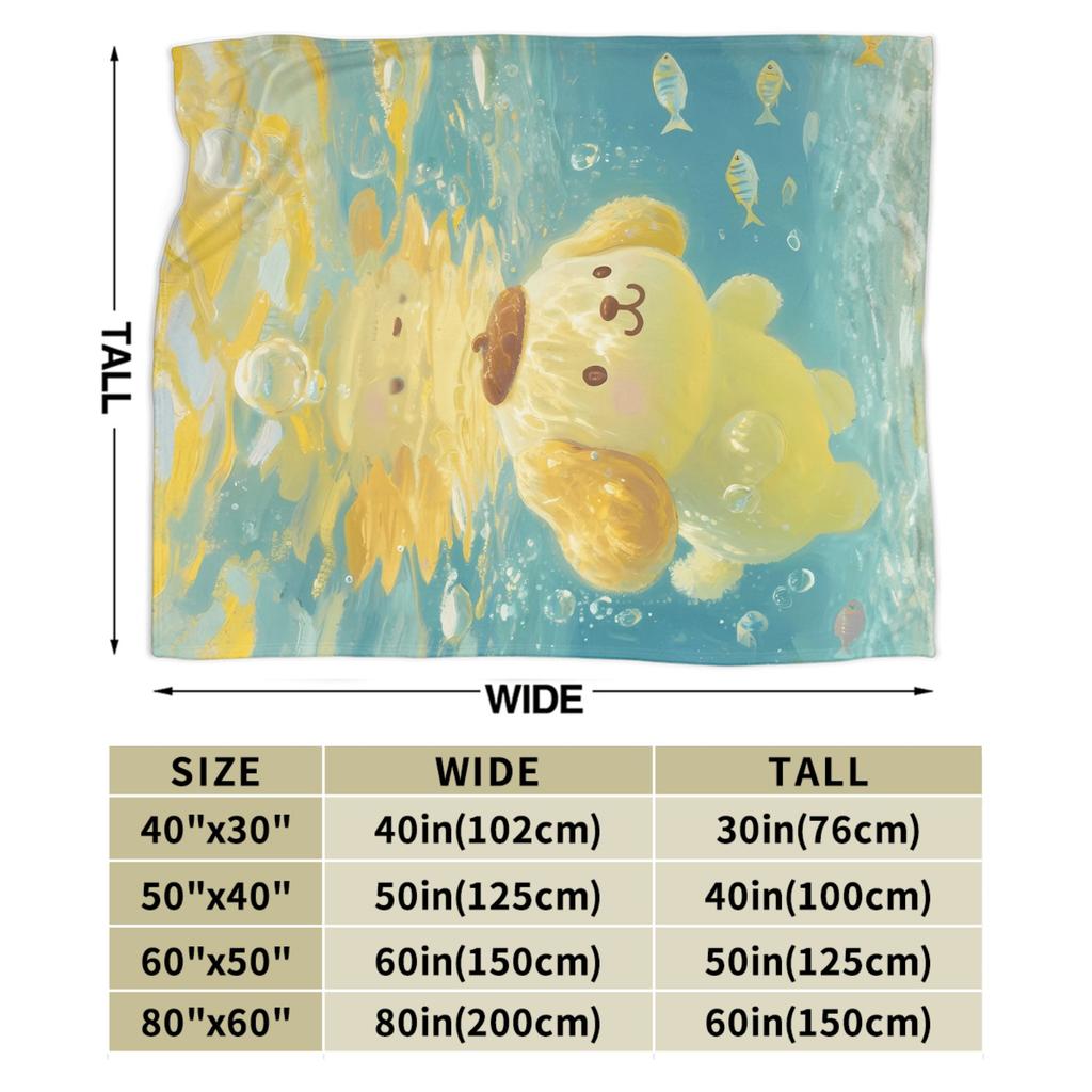 Poms Poms Purins Blanket Warm Novelty Plush Throw Blanket For Children Couch Chair Sofa Bed Flannel Bedspread Bed Cover