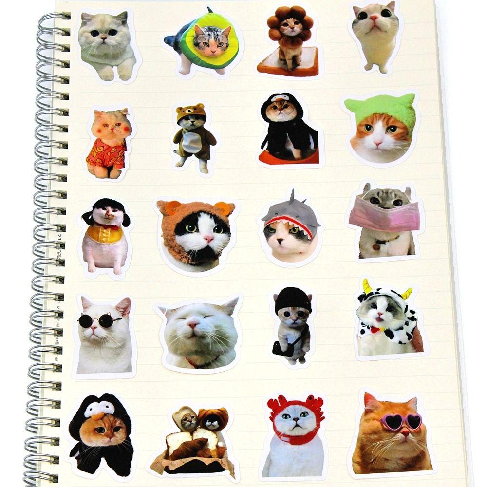 100Pcs DIY Cat Stickers PVC Kawaii Stickers Cute Funny Stickers Kids Sticker