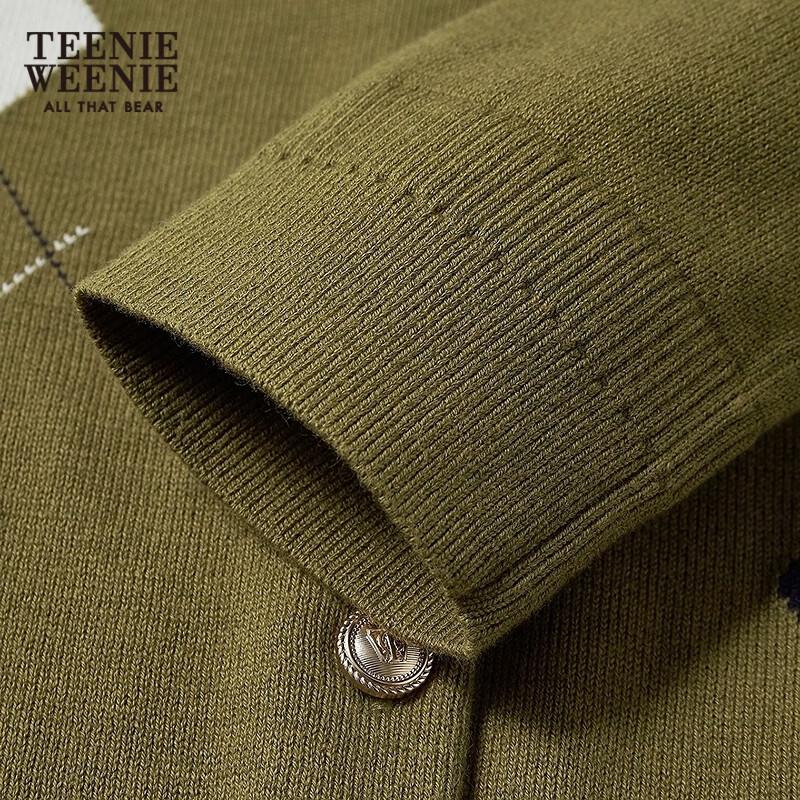 Женский кардиган Teenie Weenie с ромбовидным узором и круглым вырезом