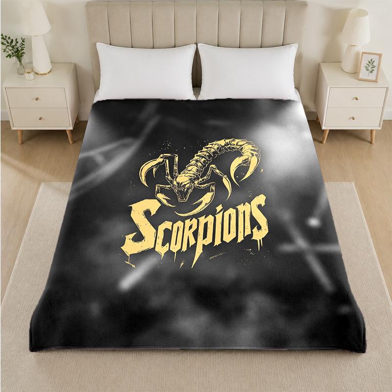 Scorpions Print Flannel Blanket Cozy Lightweight Plush Throw Blanket For Bed Sofa Household Use