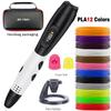 3D Printing Pen with 12 Colors PLA Filament Support ABS/PLA Filament Kids DIY Drawing Gift with LCD Display