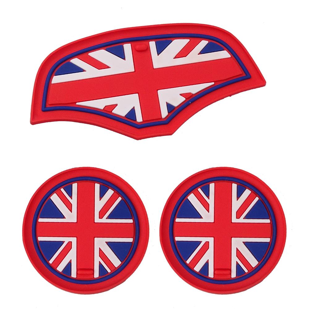 3 шт. Union Jack Подушка-подставка под чашку кофе для автомобиля, Хранение, Автомобильный нескользящий коврик, Аксессуары для Mini Cooper Clubman F55 F56 F60 F54 F57