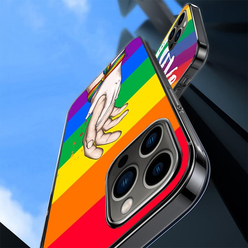 Love Is Love LGBT Rainbow Phone Case For iPhone 17 Air 16 Pro Max 16E 15 + 14 Plus 11 12 13 Mini 7 8 SE Gift Print Cover Fundas