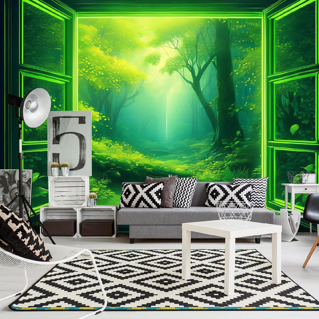 Wallpaper Window view Green Forest Nature