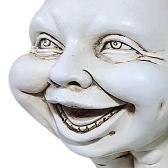 Fanyil Joy Planter Resin Sculpted Sheremart Joy Planter Face Statue Flower Pot with Feet for Indoor Outdoor Plants Decoration