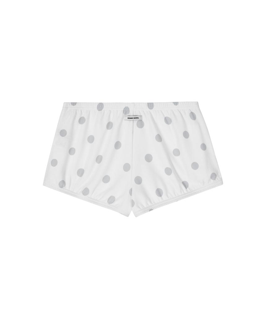 CRANK Dot Balloon Button Sweat Shorts_White