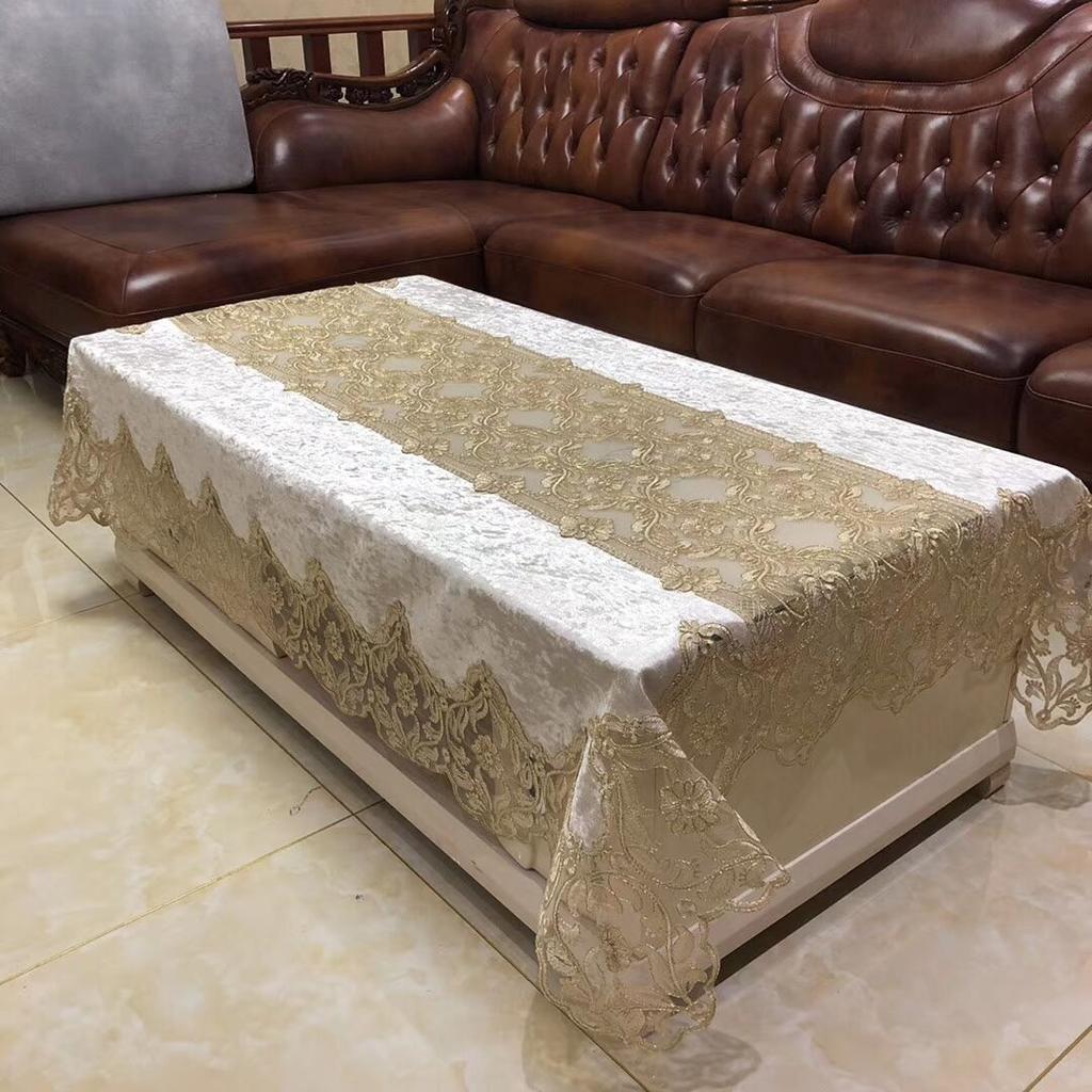 Light Luxury Style Embroidered Tablecloth Home Hotel Dining Table Decor Table Cover Rectangular Lace Table Cloth Wedding Decor