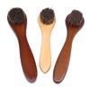 1Pc Shoe Boot Polish Shine Cleaning Dust Removal Durable Shoe Brush Long Wood Handle Bristle Horse Hair Brush