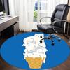 1pc Ice Cream Cone Cat Office Round Area Rug,  Mat Suitable ForOffice, Under Office Chairs Bedroom Living Room Home Decor, Room Deco
