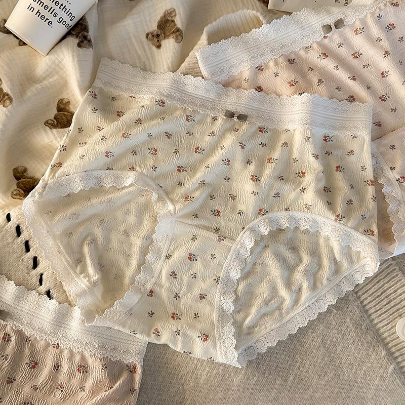 Большие размеры для девочек Новое милое кружевное хлопковое нижнее белье с бантом на талии