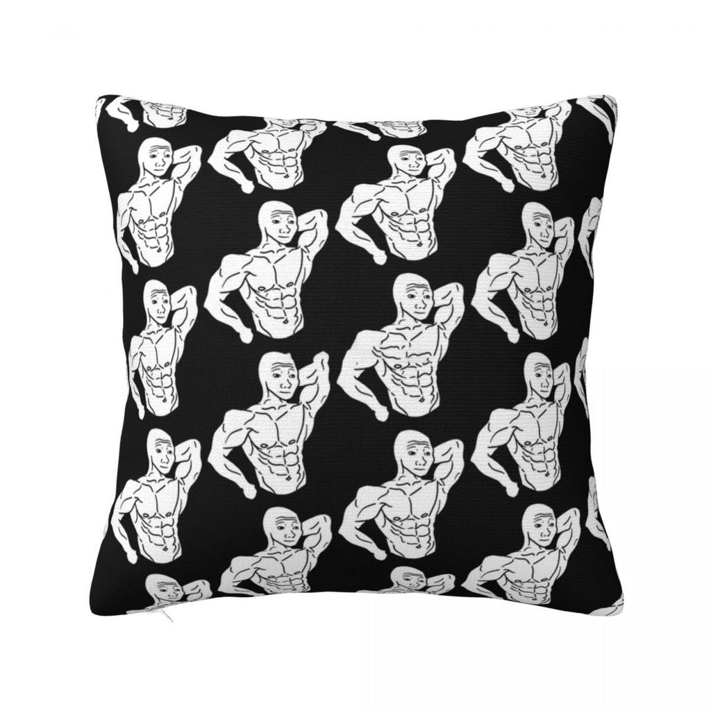 Smug Soyjak Meme Pillowcase Polyester Cushion Cover Decor Smiling Wojak Pillow Case Cover Living Room 40X40Cm