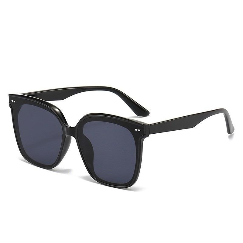 Солнцезащитные очки в корейском стиле, ретро, квадратные, с большой оправой, с заклепками, солнцезащитные очки Ins, мужские и женские, с чувством стиля, уличные очки для пати