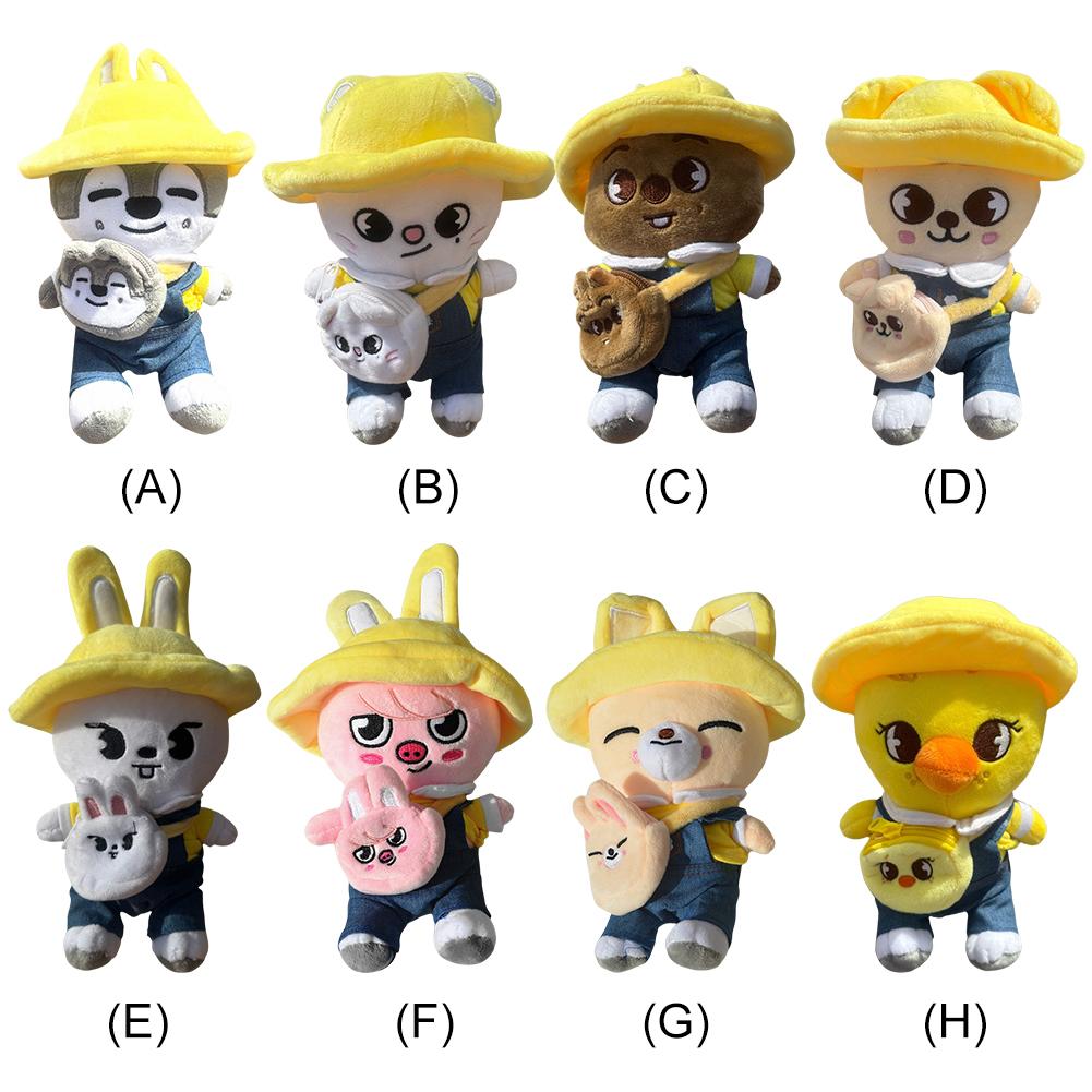 Плюшевая игрушка 15 X 20 см в шляпе и с маленькой сумкой через плечо, весенняя детсадовская игрушка, кукла-потеряшка, мультяшная милая кукла для праздничного сюрприза