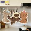Мягкое и милое кошачье полотенце для рук, Быстросохнущее, С петлей для подвешивания, Милое мультяшное полотенце, Бытовое полотенце для рук для кухни и ванной