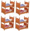 4 Packed Practical Furniture for Dolls Bed Double Decoration Miniature Mini Simulation Scales with Pretty Indoor Ladder Wood Accessories Model DIY