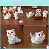 Cute Resin Craft Playful Kitten Figurines Ideal For Fairy Garden Decorations