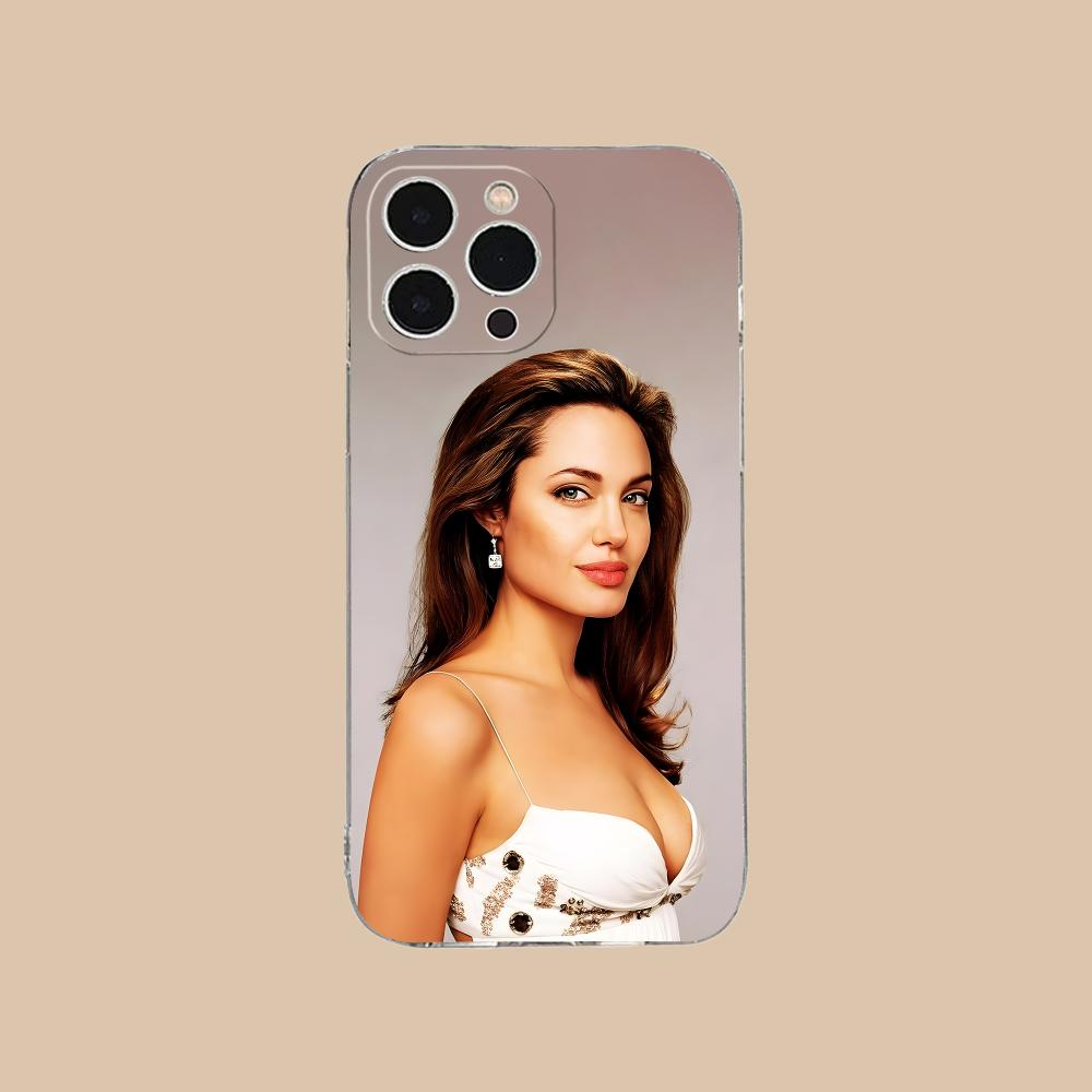 Angel Jolie Mobile Cell Phone Case for iPhone 17 16 15 14 13 12 11 X XR XS Air Pro Max Plus Mini Clear Colorful Cover Luxury