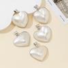 1Pc, White Natural Shell Heart Pendant, Boho Women Charms for DIY Necklace Decorative Accessories, Jewelry Making Mother's Day Easter Craft Supplies