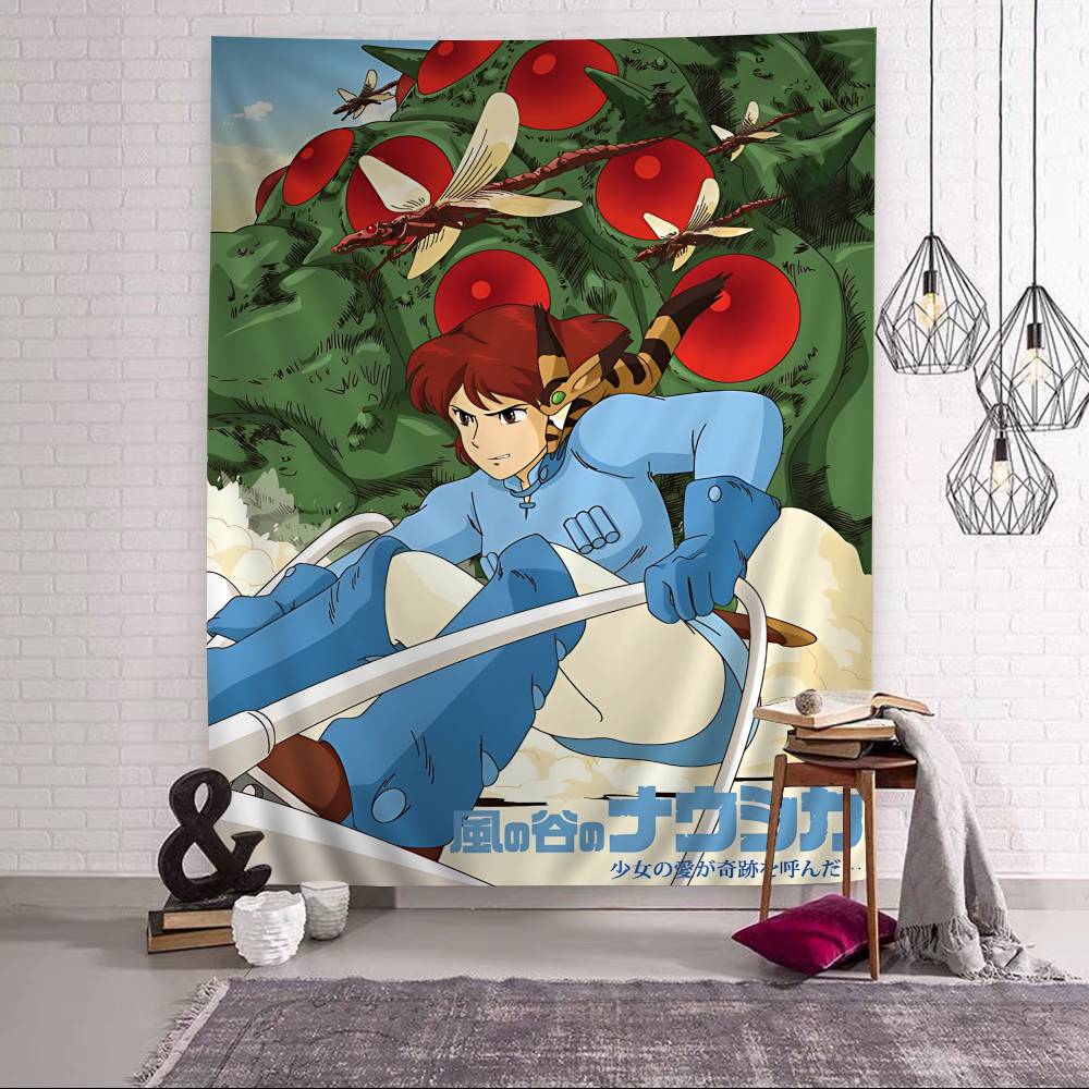1PC Nausicaa Of The Valley Of The Wind Tapestry Art Printing Japanese Wall Tapestry Anime Wall Hanging Home Decor